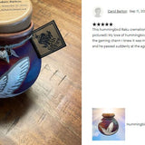 Hummingbird  Raku Cremation Adult or Medium Urn - Personalization Option
