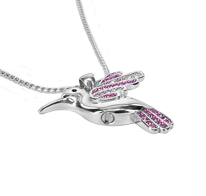 Hummingbird Pink Jewelry Ash Urn - Love Charms™ Option