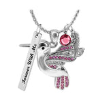 Hummingbird Pink Jewelry Ash Urn - Love Charms™ Option