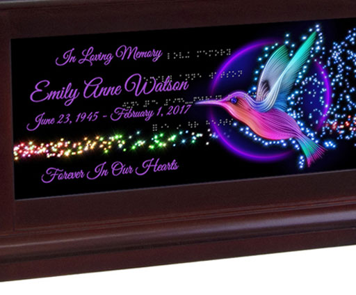 Hummingbird Stars Braille Cremation Urn