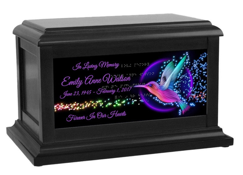 Hummingbird Black Urn