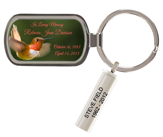 Custom Made Hummingbird's View Keychain Keepsake