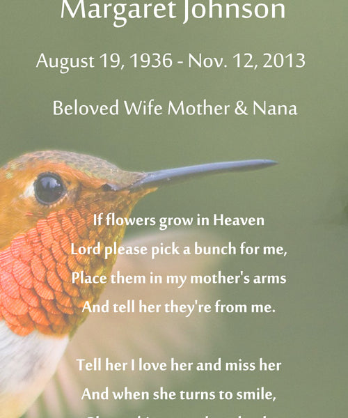 Flowers in Heaven Poem Urn