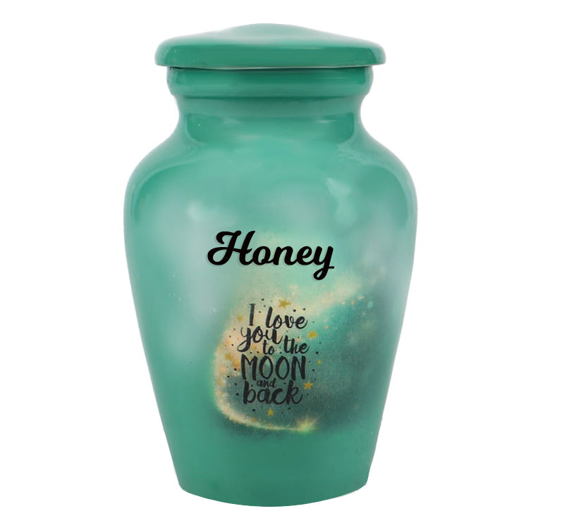 I Love You To The Moon And Back Mini Urn - Love Charms® Option