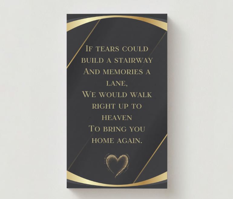 If Tears Photo Memorial Cards - Funeral  Cards - Celebration of Life Cards