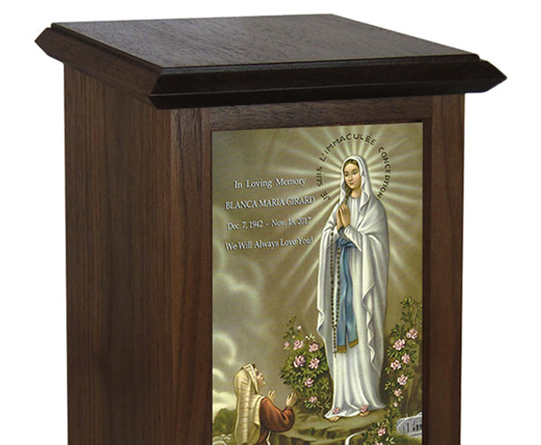 Immaculate Conception Adult Cremation Urn - Candle Included 