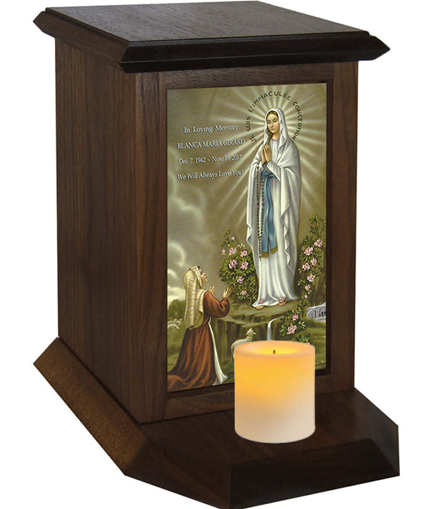 Immaculate Conception Adult Cremation Urn - Candle Included