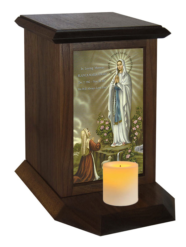 Immaculate Conception Adult Cremation Urn - Candle Included
