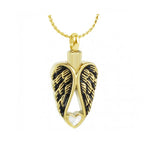 In Angel's Wings Gold Pendant Urn - Love Charms™ Option