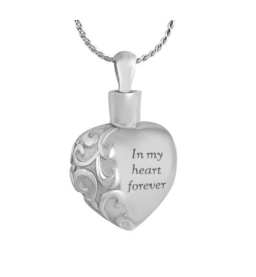 In My Heart Forever Ash Jewelry Urn - Love Charms™ Option