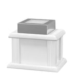 New Born Memorial Cube 3D Crystal White Wood Urn Set