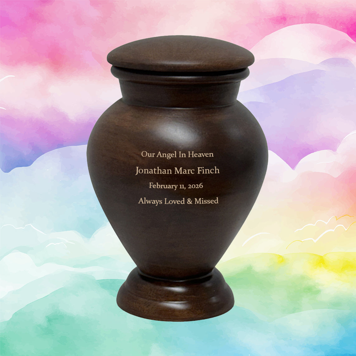 Serenity Infant Photo Cremation Urn - Free Engraving
