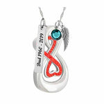 Infinity Double Red Crystal Ash Urn - Love Charms Option