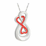 Infinity Double Red Crystal Ash Urn - Love Charms Option