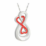 Infinity Double Red Crystal Ash Urn - Love Charms Option
