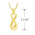 Infinity Heart 10KT or 14KT Gold Cremation Jewelry Urn - SHIPS NOW