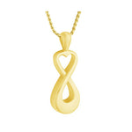 Infinity Heart 10KT or 14KT Gold Cremation Jewelry Urn - SHIPS NOW
