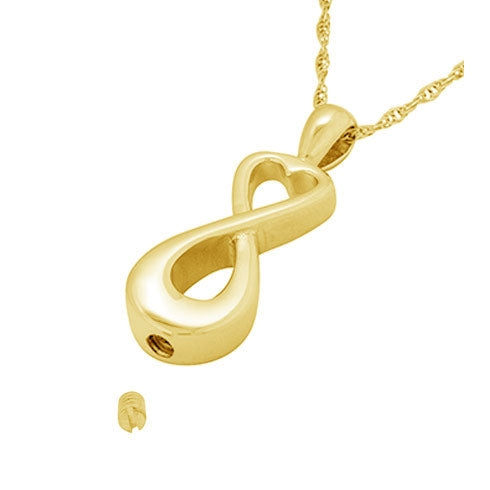 Infinity Heart 14kt Gold Cremation Jewelry Urn