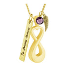 Infinity Heart Gold Cremation Urn Pendant - Love Charms™ Option