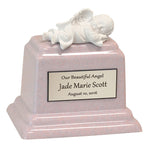 In God's Hands Pink Baby Marble Urn - Free Engraving