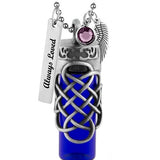 Celtic Intertwine Blue Cobalt Pendant Urn - Love Charms Option