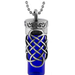 Celtic Intertwine Blue Cobalt Pendant Urn - Love Charms Option