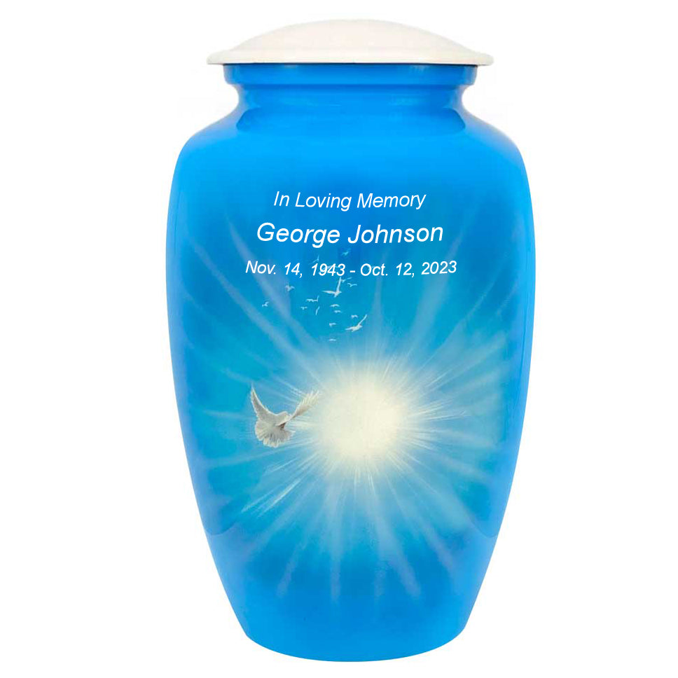 Into The Light Cremation Urn - Tribute Wreath™ - Pro Sand Carved Engraving