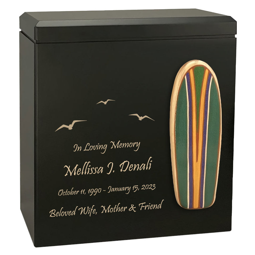 Surf Rider Paddle Boards Wood Cremation Urn - Choose One of Three Options