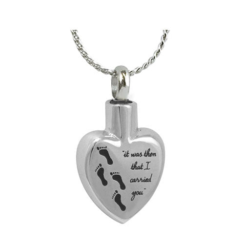 "It Was Then That I Carried You" Ash Urn - Love Charms Option