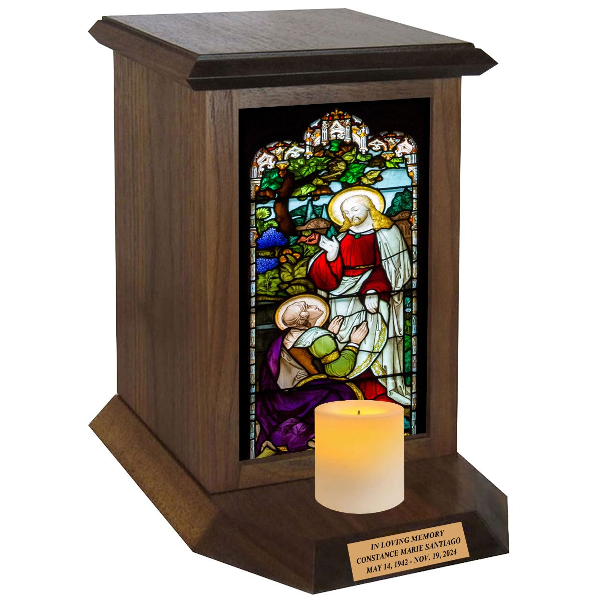 Jesus He Has Risen Adult Cremation Urn - Candle Included