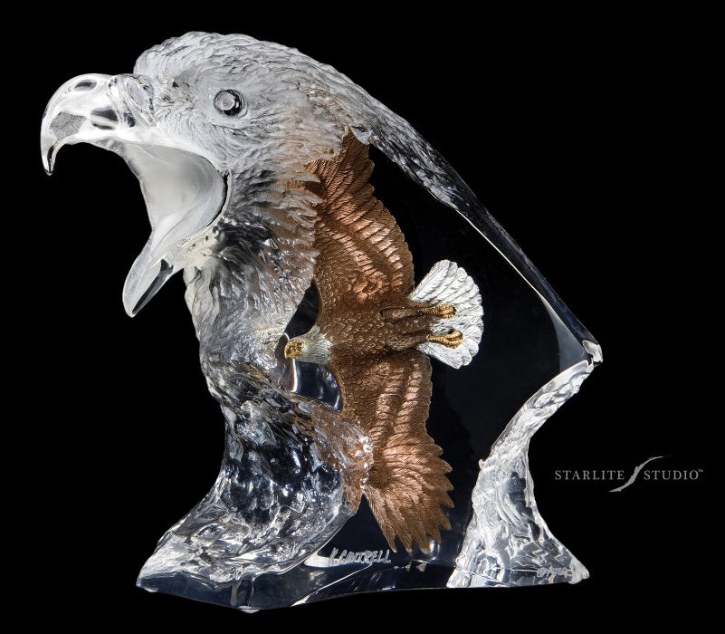 Journey Eagle Lucite Art Cremation Urn