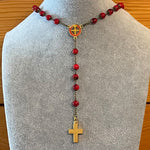 Jubilee Metal Red Rosary Necklace Urn