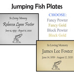 Jumping Fish Name Plates For Cremation Urns