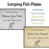 Jumping Fish Name Plates For Cremation Urns
