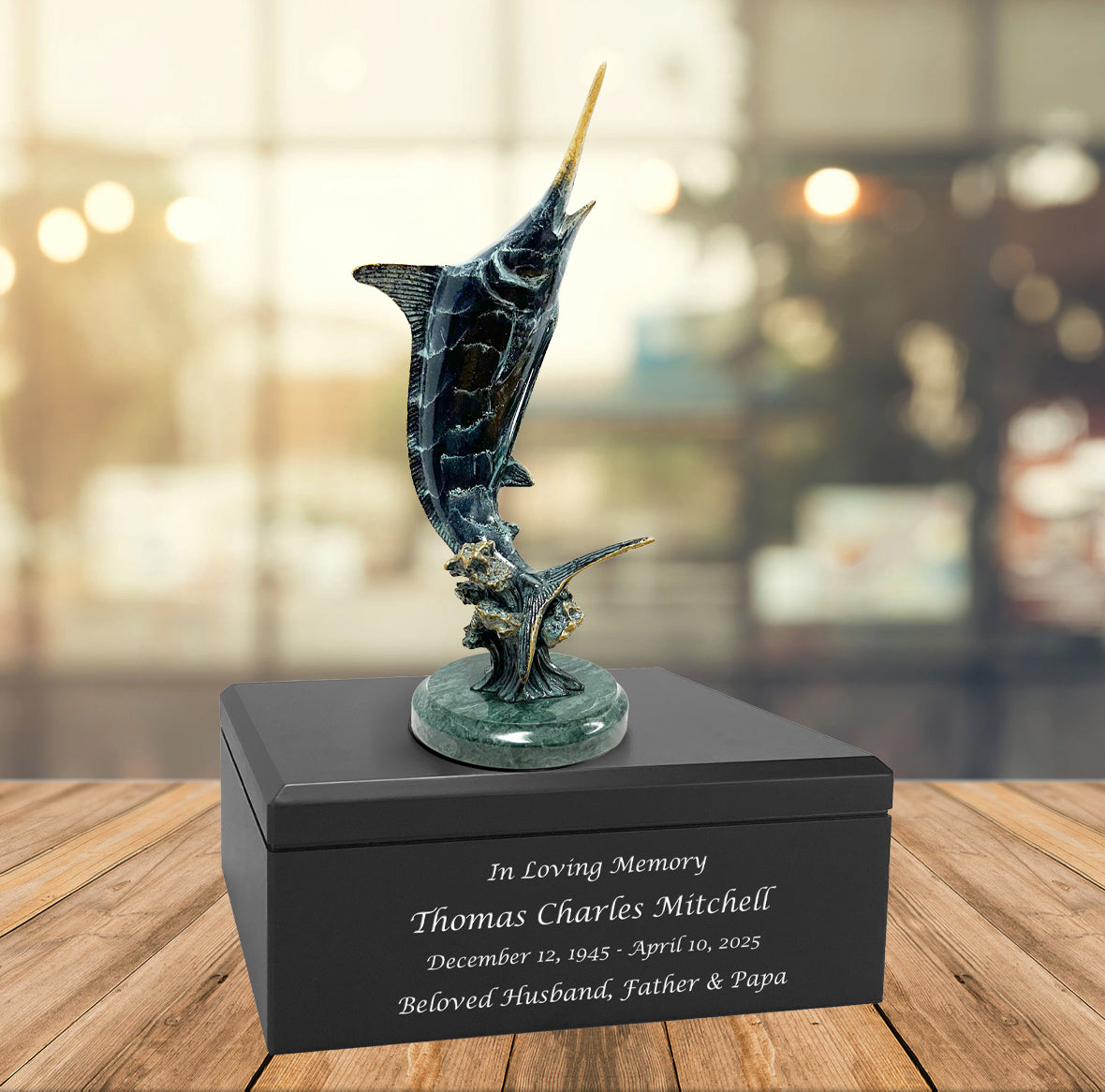 Jumping Marlin Ocean World Adult Cremation Urn