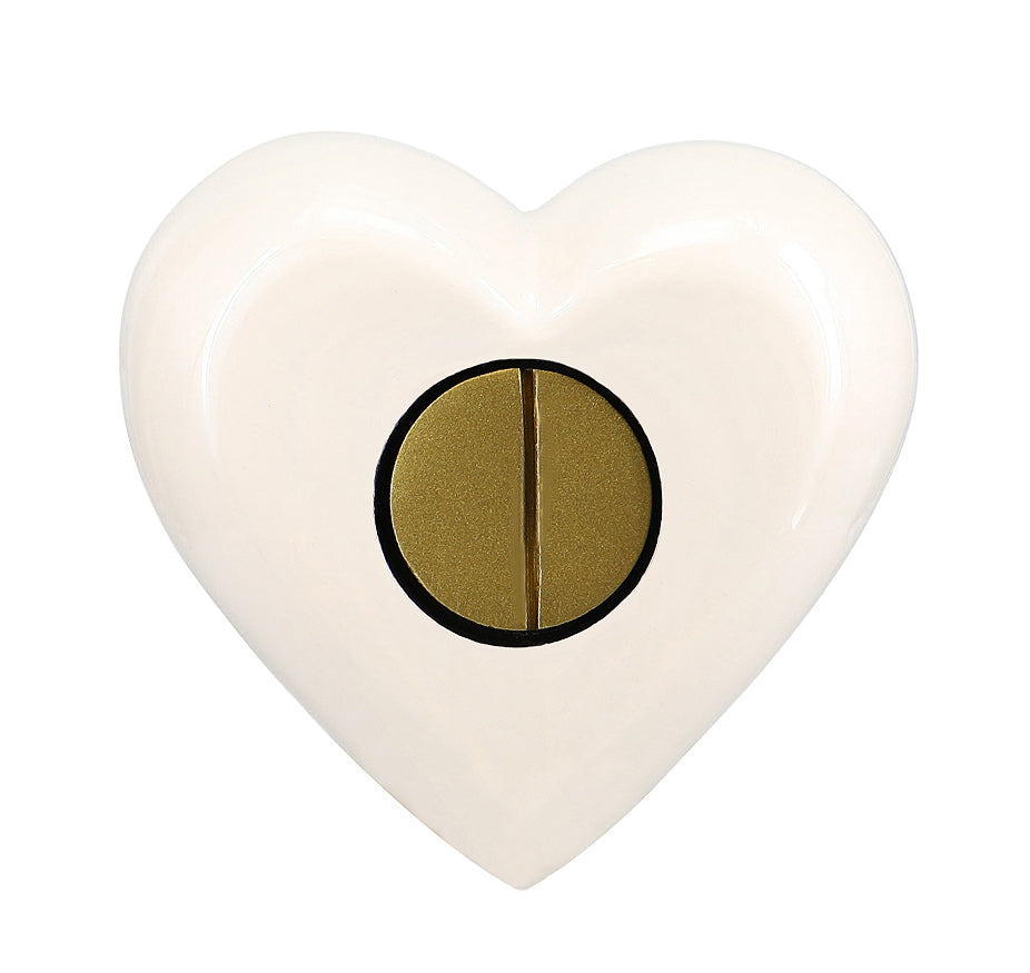 Small Cat Golden Heart Photo or Paw Prints Urn - Brass Urn - Free Golden Stand