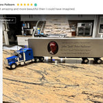 Trailer Cremation Urn & Kenworth W900 Blue Sleeper Truck Décor