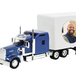 Trailer Cremation Urn & Kenworth W900 Blue Sleeper Truck Décor