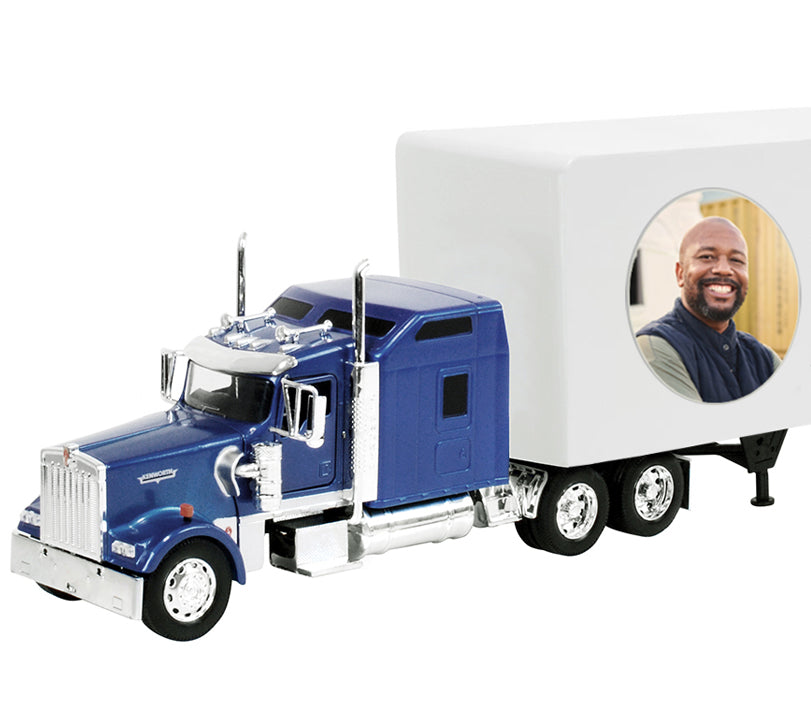 Trailer Cremation Urn & Kenworth W900 Blue Sleeper Truck Décor