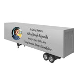 Trailer Cremation Urn & Volvo VN-780 White Truck Décor