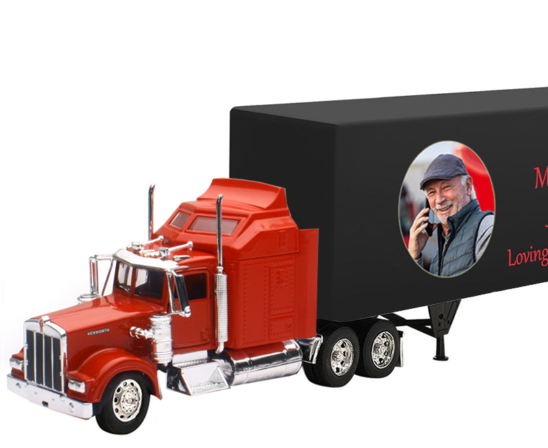 Trailer Cremation Urn & Kenworth W900 Red Truck Décor