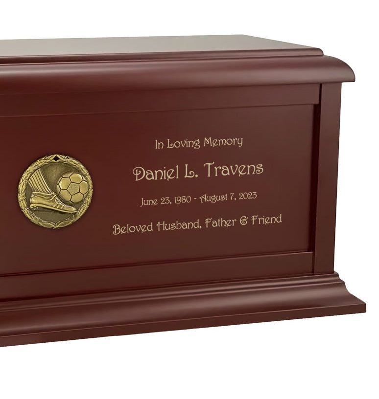 Soccer Kick Birch Cremation Urn
