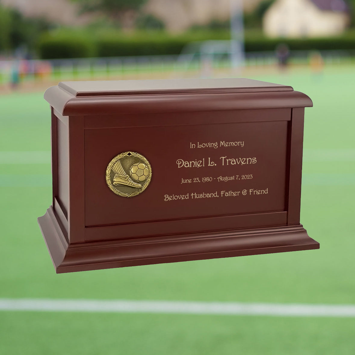 Soccer Kick Birch Cremation Urn