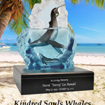 Kindred Souls Whales Lucite Art Cremation Urn