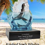 Kindred Souls Whales Lucite Art Cremation Urn