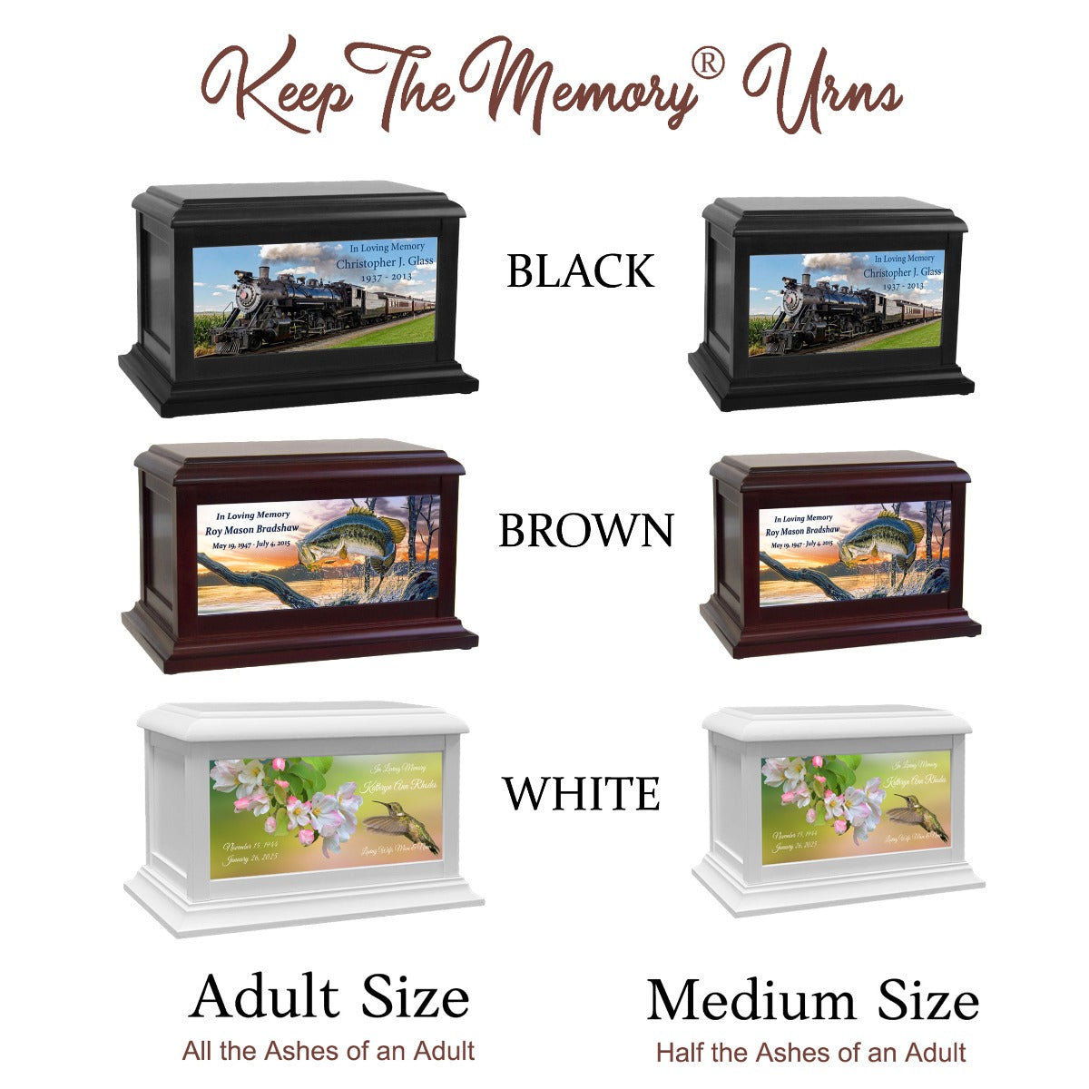Motorcycle, Dirt Biker & Chopper Adult or Medium Wood Keep The Memory® Cremation Urn 