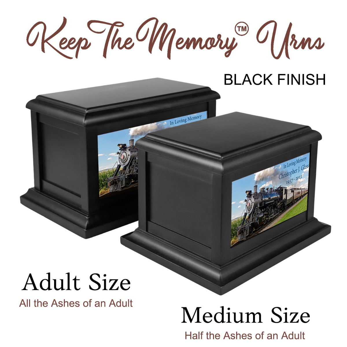 Perfect Memories Photo Wood Adult or Medium Cremation Urn - Keep The Memory® Urn 