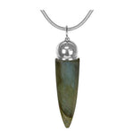 Labradorite Crystal Cremation Jewelry Urn - Love Charms Option