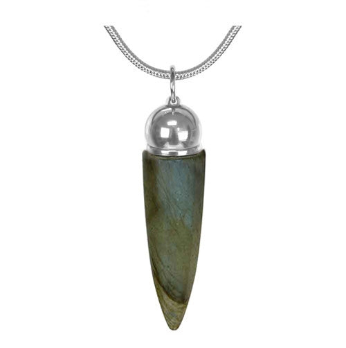 Labradorite Crystal Cremation Jewelry Urn - Love Charms Option