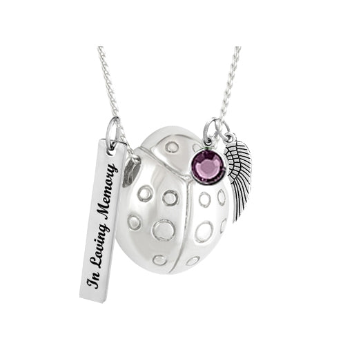 Lady Bug Ash Pendant Urn - Love Charms Option